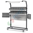 Carrello lean production, Mis. 2998 L x 850 x 2267 H mm, multiaccessoriato, colore grigio antracite RAL 7016