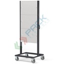 Carrello in lamiera con 6 pannelli forati, Mis. 761 L x 668 x 1965 H mm, colore grigio RAL 7016 e e grigio RAL 7035