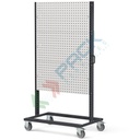 Carrello in lamiera con 6 pannelli forati, Mis. 1067 L x 668 x 1965 H mm, colore grigio RAL 7016 e e grigio RAL 7035