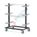Carrello rastrelliera bifronte in lamiera, Mis. 1067 L x 668 x 1357 H mm, colore grigio antracite RAL 7016 e grigio RAL 7035