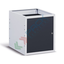 Cassettiera per banco da lavoro con 1 anta e piano regolabile, lungh. 50 cm, colore grigio RAL 7035 + grigio antracite RAL 7016