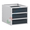 Cassettiera per banco da lavoro con 3 cassetti, lungh. 63 cm, colore grigio RAL 7035 + grigio antracite RAL 7016