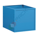 Cassettiera per banco da lavoro con 1 anta e piano regolabile, lungh. 63 cm, colore blu RAL 5012