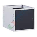 Cassettiera per banco da lavoro con 1 anta e piano regolabile, lungh. 63 cm, colore grigio RAL 7035 + grigio antracite RAL 7016