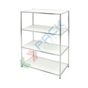 Libreria da interno, 4 ripiani in acciaio verniciato colore bianco, Mis. 40 L x 80 P x 120 H cm