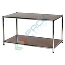 Libreria da interno, 2 ripiani in acciaio verniciato colore marrone, Mis. 40 L x 80 P x 40,5 H cm