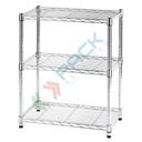 Libreria in acciaio cromato da interno, 4 ripiani leggeri, mis. 60 L x 36 P x 750 H cm