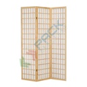 Paravento in legno e carta di riso, 3 ante ripiegabili, colore faggio