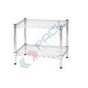 Scaffale in acciaio cromato, Mis. 60 L x 45 P x 50 H cm, 2 ripiani robusti e regolabili