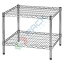 Scaffale in acciaio cromato, Mis. 60 L x 60 P x 50 H cm, 2 ripiani robusti e regolabili