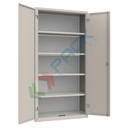 Armadio in metallo multiuso con 2 ante battenti, 1 vano, Mis. 1000 L x 450 P x 2000 H mm, serratura a cilindro con chiave