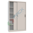 Armadio in metallo per archivio con ante scorrevoli, 1 vano, Mis. 1200 L x 450 P x 2000 H mm