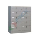 Cartelliera in metallo con apertura singola a 10 caselle, Mis. 900 L x 360 P x 1060 H mm, chiusura serratura a cilindro con doppia chiave