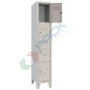 Armadio in metallo casellario 4 vani, Mis. 322 L x 500 P x 1800 H mm, maniglia in metallo lucchettabile