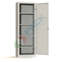 Armadio in metallo multiuso con anta battente, 1 vano, Mis. 600 L x 400 P x 1800 H mm, maniglia in metallo lucchettabile