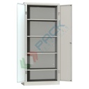 Armadio in metallo multiuso con 2 ante battenti, 1 vano, Mis. 800 L x 400 P x 1800 H mm, maniglia in metallo lucchettabile