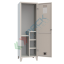 Armadio spogliatoio in metallo specialistico, 1 vano, 3 ripiani e scarpiera, Mis. 600 L x 500 P x 1950 H mm, maniglia in metallo lucchettabile
