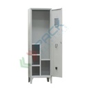 Armadio spogliatoio in metallo specialistico, 1 vano, 3 ripiani e scarpiera, Mis. 600 L x 500 P x 1950 H mm, serratura a cilindro con chiave