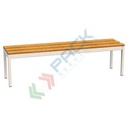 Panchina per spogliatoio in acciaio con doghe in legno massello, Mis. 1500 L x 370 P x 430 H mm, 4 posti a sedere