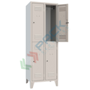 Armadio spogliatoio in metallo sovrapposto, 4 vani, Mis. 615 L x 500 P x 1800 H mm, maniglia in metallo lucchettabile