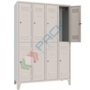 Armadio spogliatoio in metallo sovrapposto, 8 vani, Mis. 1200 L x 500 P x 1800 H mm, serratura a cilindro con chiave