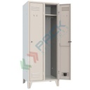 Armadio spogliatoio in metallo, 2 vani, Mis. 690 L x 500 P x 1800 H mm, serratura a cilindro con chiave