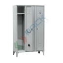 Armadio spogliatoio in metallo, 3 vani, Mis. 1050 L x 350 P x 1800 H mm, serratura a cilindro con chiave