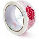 Nastro autoadesivo sigillo di garanzia, in polipropilene bi-orientato 28 my, progettato per limballaggio manuale, svolgimento silenzioso, Mis. 50 mm x 66 mt